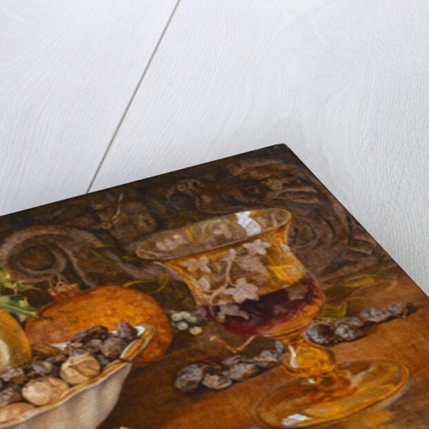 Still Life of Fruit, Nuts and Wine Glass, 1864 by John Edward Newton