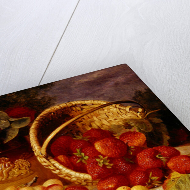 Still life of basket with strawberries and cherries, 1898 by Eloise Harriet Stannard