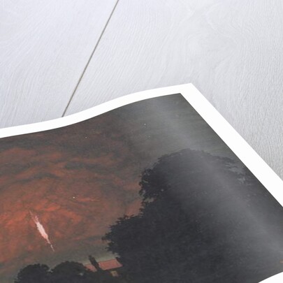 The Zeppelin which fell at Cuffley, 1916 by William Stephen Tomkin