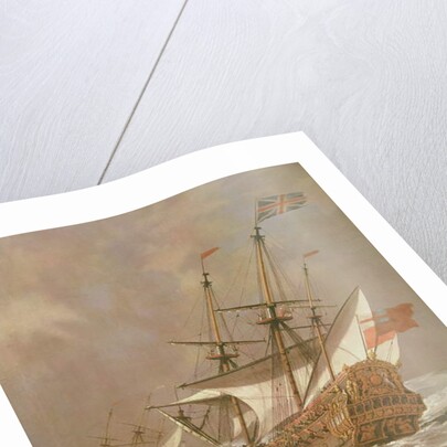 The English Ship Resolution in a Gale, c.1680 by Willem van de the Younger Velde