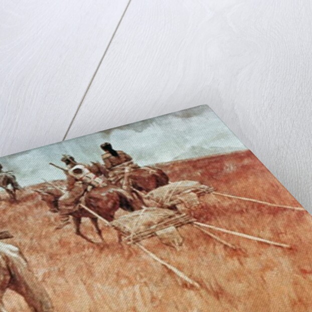 Sioux Indians on the Move by School American