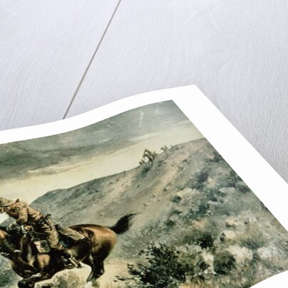 Pony Express pursued by Indians, 1900 by Henry W. Hansen