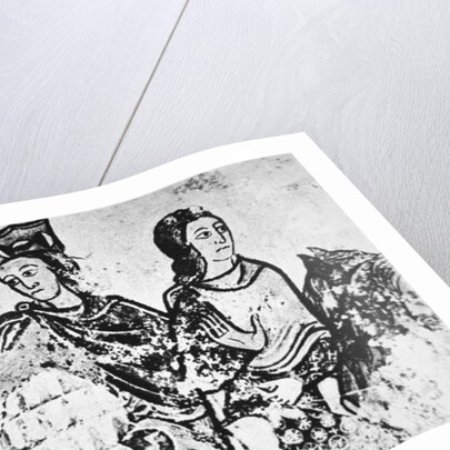 Eleanor of Aquitaine with a riding companion by French School