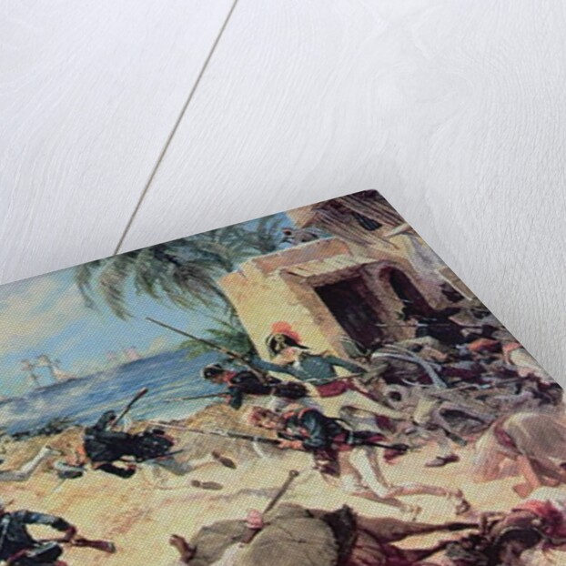 U.S. Marines Capture the Barbary pirate fortress at Derna, Tripoli, 27th April 1805 by C.H. Waterhouse