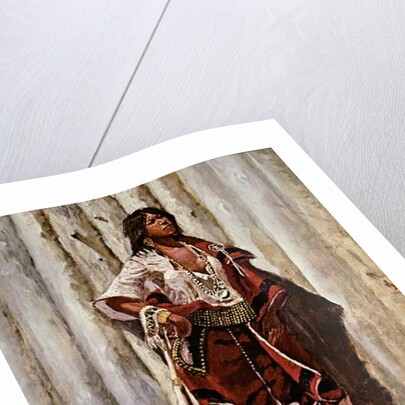 Indian Maid at the Stockade by Charles Marion Russell