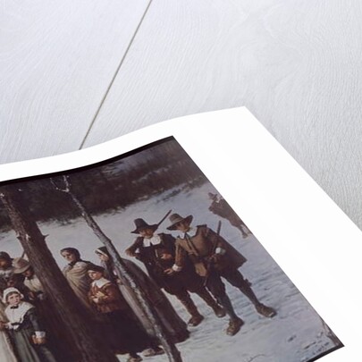 Pilgrim Fathers going to church in colonial America, 1867 by George Henry Boughton