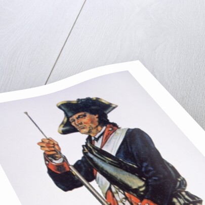 American War of Independence soldier of the Pennsylvania State Regiment by School American