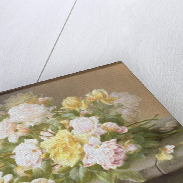 Pink and Yellow Roses by Raoul M. de Longpre