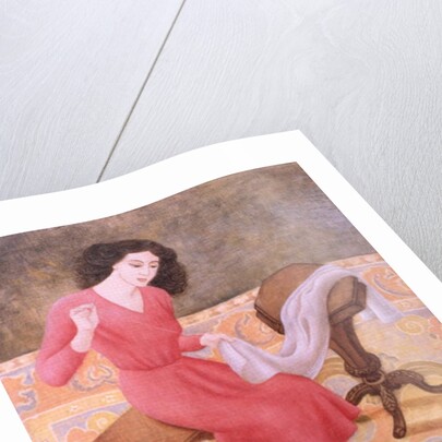 Girl Sewing, 1991 by Patricia O'Brien