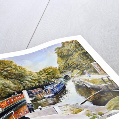 Knowle top lock, 2003 by Kevin Guild of Railway Artist Parrish