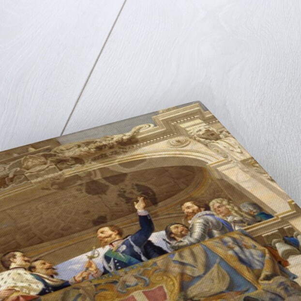 Carlo Alberto giving the sword to Vittorio Emanuele II, detail by Cesare Mariani