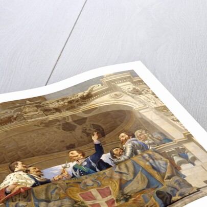 Carlo Alberto giving the sword to Vittorio Emanuele II, detail by Cesare Mariani