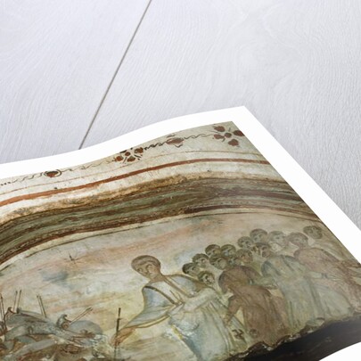 Fresco from the interior of the Via Latina Catacombs, 6th century by Roman Roman