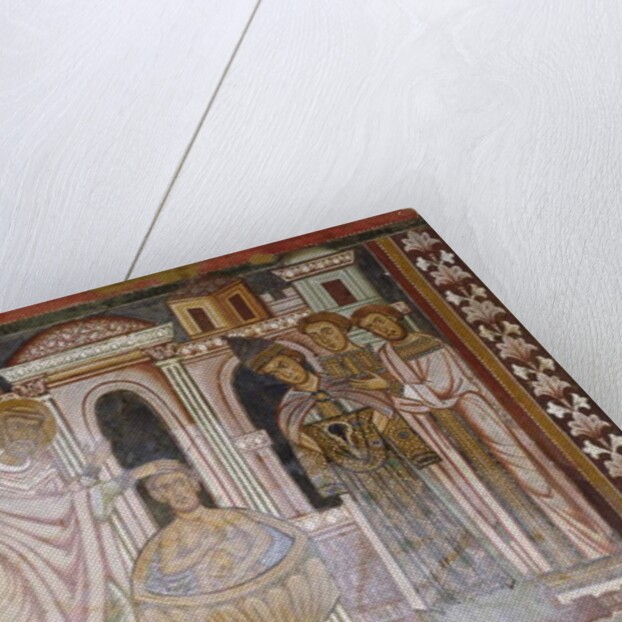 Baptism of Constantine which heals his leprosy by School Italian