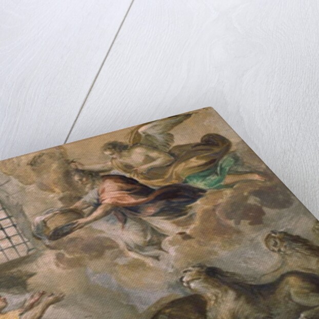 Daniel in the Lions' Den is fed by Habbukuk by Francesco Allegrini