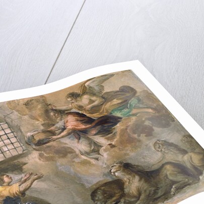 Daniel in the Lions' Den is fed by Habbukuk by Francesco Allegrini