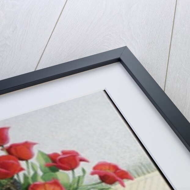 Getting There, 2011 flowers; tulips; still life; window box; toad; frog; butterflies; by Pat Scott