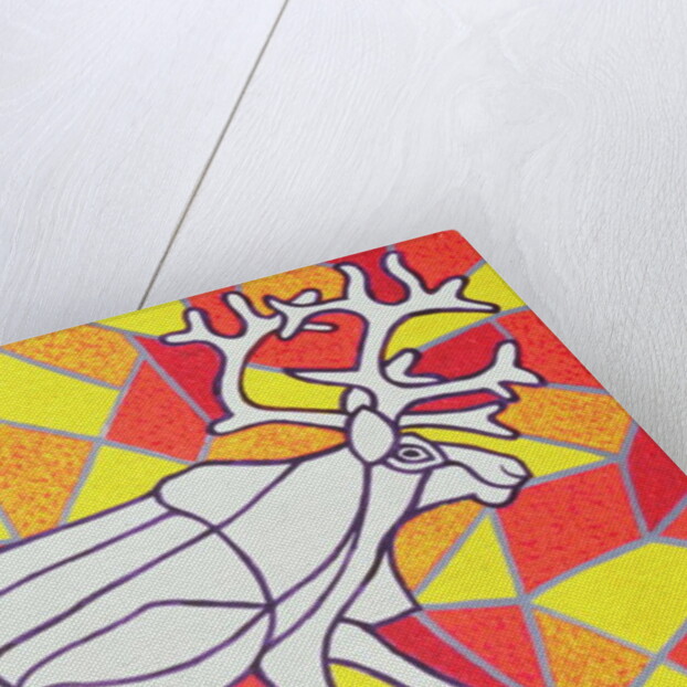 Reindeer on Stained Glass by Pat Scott