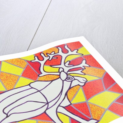 Reindeer on Stained Glass by Pat Scott