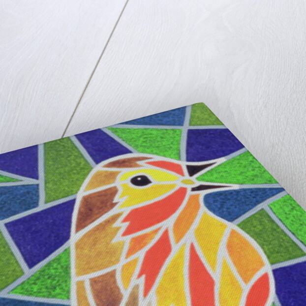 Robin on Stained Glass by Pat Scott