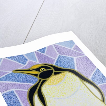 Penguin on Stained Glass by Pat Scott