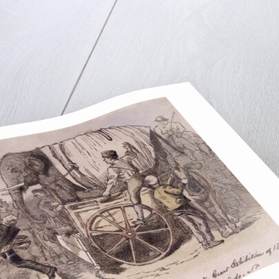 An old gentleman anxious that his wife should possess some trifle from the Great Exhibition of 1851, purchases the stuffed elephant and the model of the dodo by John Leech