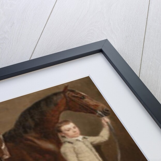 Detail from William Henry Cavendish Bentinck, 3rd Duke of Portland in front of Welbeck Abbey Riding Stables, 1766-7 by George Stubbs