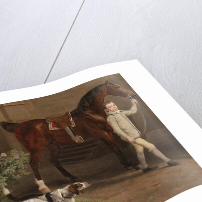 Detail from William Henry Cavendish Bentinck, 3rd Duke of Portland in front of Welbeck Abbey Riding Stables, 1766-7 by George Stubbs