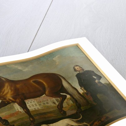 A Bay Horse with View of Welbeck Abbey – West Front, c.1630 by English School