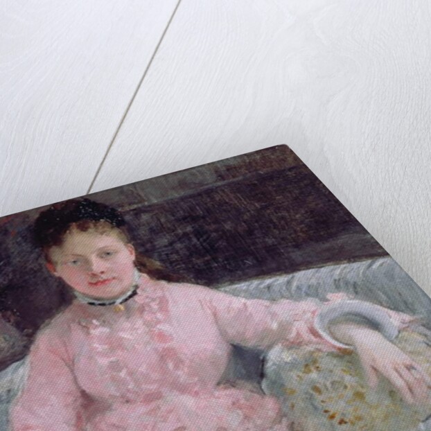 Portrait of a Woman in a pink dress by Berthe Morisot