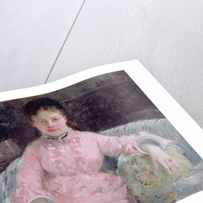 Portrait of a Woman in a pink dress by Berthe Morisot