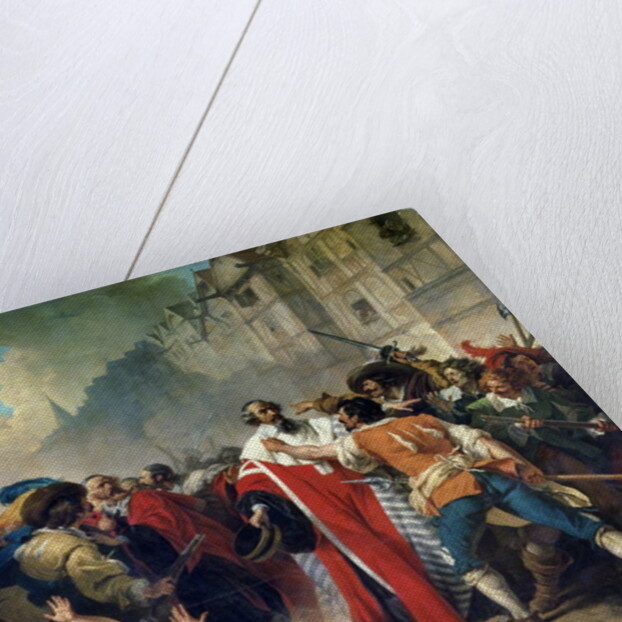 Mathieu Mole being stopped by the Parisian crowd on his return from visiting Mazarin and Queen Anne of Austria, 1879 by French School