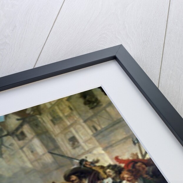 Mathieu Mole being stopped by the Parisian crowd on his return from visiting Mazarin and Queen Anne of Austria, 1879 by French School