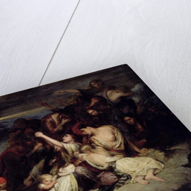 The despairing women of Rumili, seeing their husbands defeated by the troops of Ali Pasha, the Lion of Janina, throw themselves from the rocks in 1803 by Ary Scheffer