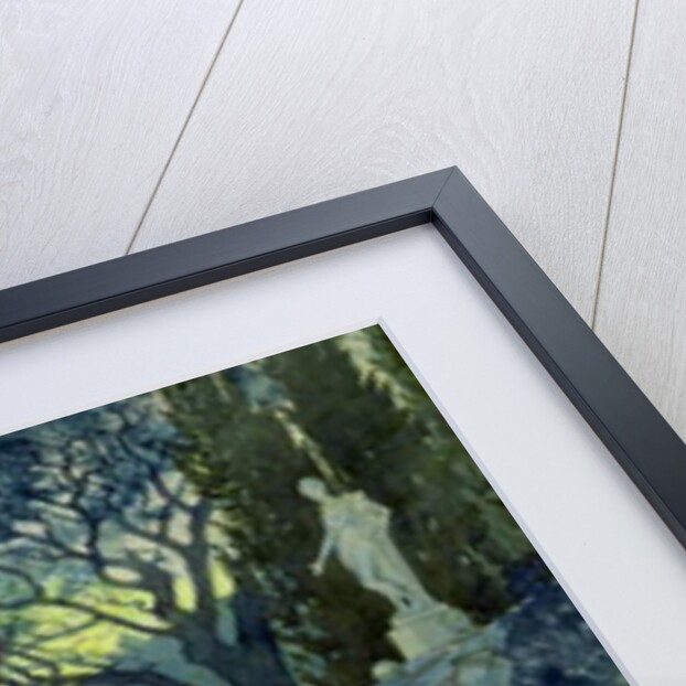 Young girl in a garden by Eugene Grasset