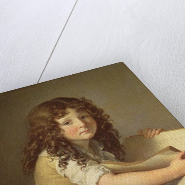 A child looking at pictures in a book by Anne Louis Girodet de Roucy-Trioson