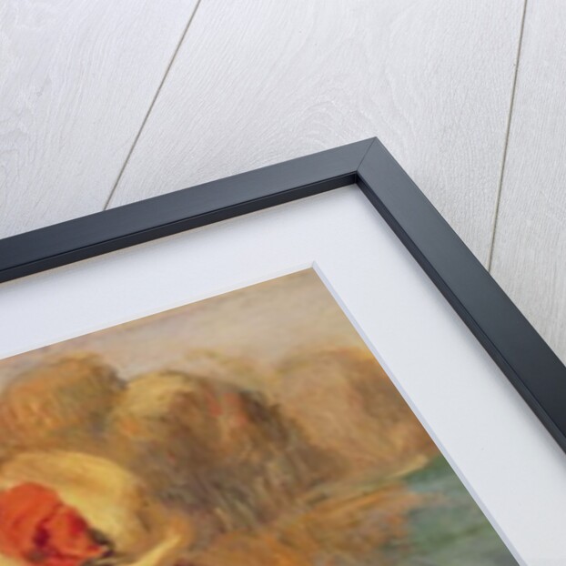 Seated female bather in a straw hat by Pierre Auguste Renoir