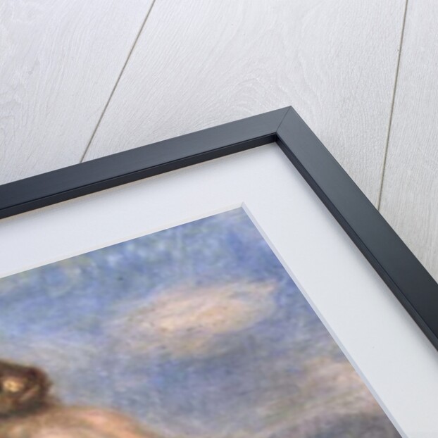 Female nude picking flowers by Pierre Auguste Renoir