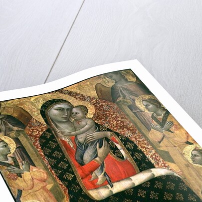 Madonna and child enthroned with six angels by Allegretto Nuzi