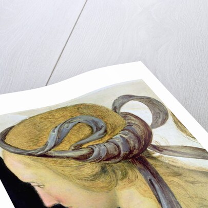 Marriage of the Virgin, detail showing one of the Virgin's companions, 1500-04 by Pietro Perugino