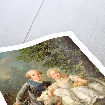 Portrait of Charles Philippe of France and his sister Marie Adelaide 1763 by Francois-Hubert Drouais