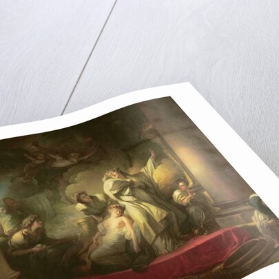 High Priest Coresus Sacrificing Himself to Save Callirhoe, scene from 'Description of Greece' by Pausanias 1765 by Jean-Honore Fragonard