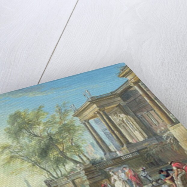 Port Scene with Setting Sun by Jean-Baptiste Lallemand