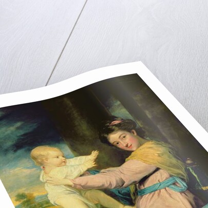 Portrait of Caroline, Duchess of Marlborough with her daughter Lady Caroline Spencer 1764-67 by Joshua Reynolds