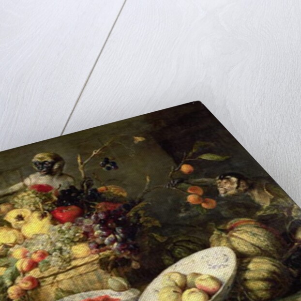 Three Monkeys Stealing Fruit by Frans Snyders or Snijders