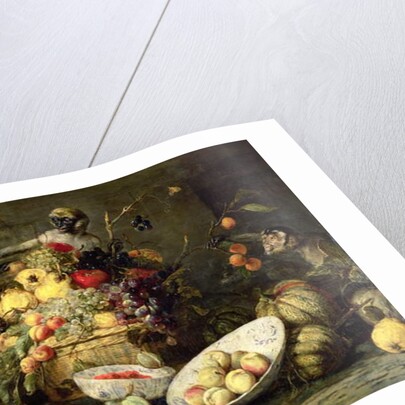 Three Monkeys Stealing Fruit by Frans Snyders or Snijders
