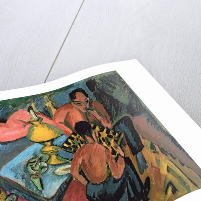 Otto Muller Playing Chess, 1913 by Ernst Ludwig Kirchner