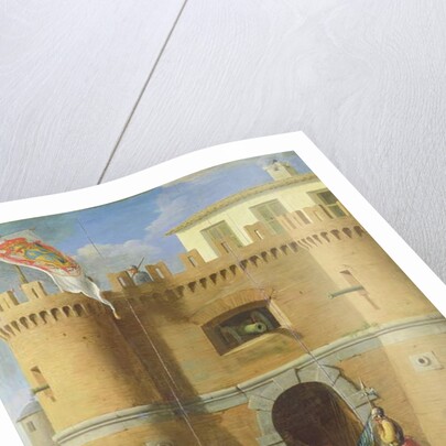 Soldiers outside a Fortified Castle by Michele Giambono