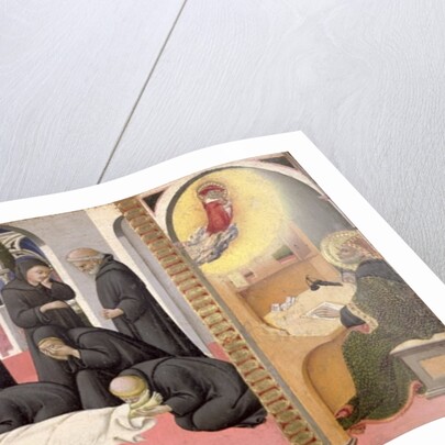 St. Jerome appearing to St. Cyril of Jerusalem, 1444 by Sano di also Ansano di Pietro di Mencio Pietro