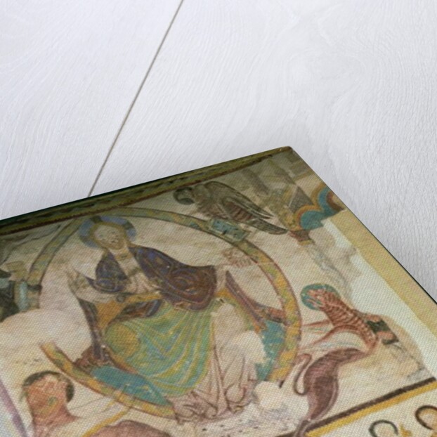 Christ in Majesty with Four Evangelical Symbols and the Last Supper, c.1200 by French School